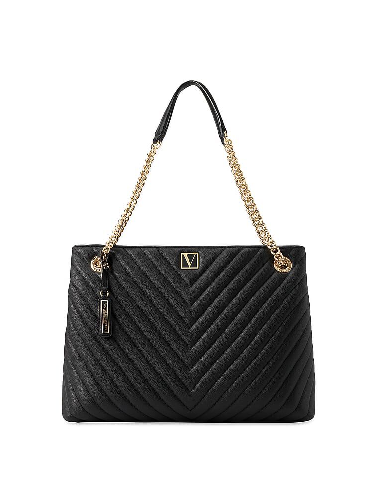 Chain Shoulder Tote Bag Black Lily One Size Victoria s Secret Australia