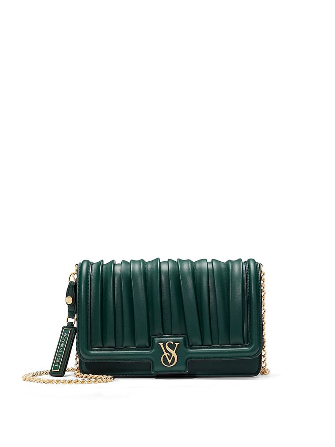 vs Victoria's Secret Mini Crossbody Bag Black Ivy Pleated 1 of 3 