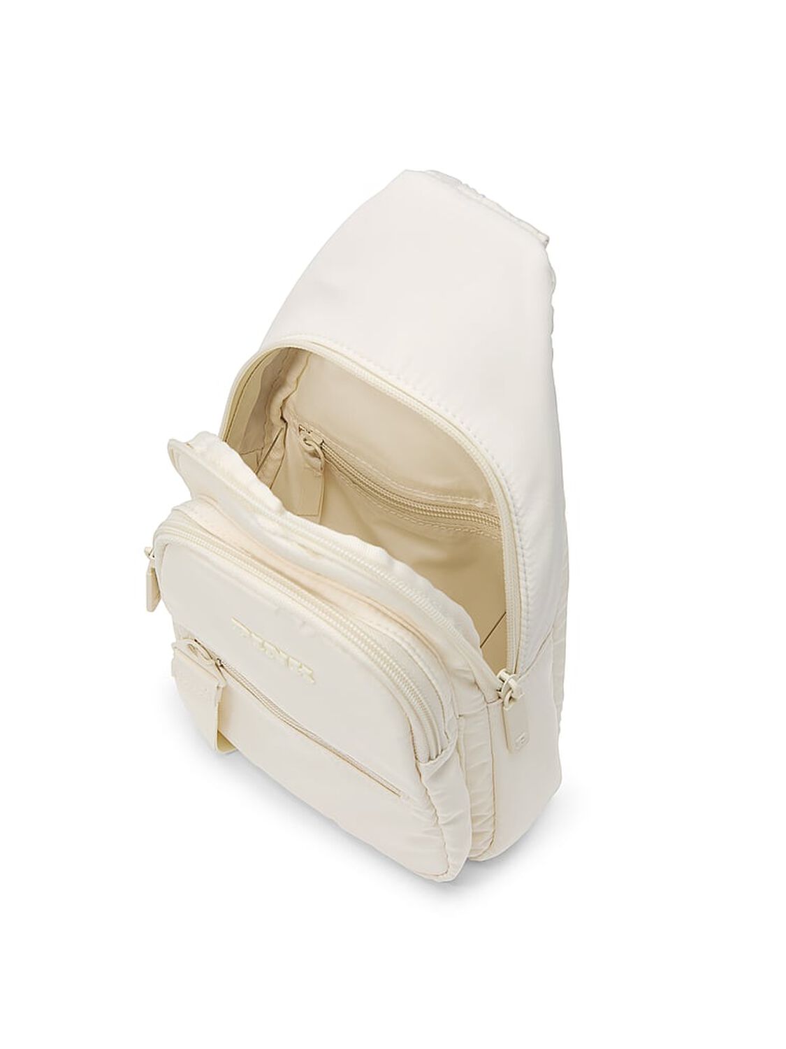 vs Pink Nylon Sling Backpack White Shell 2 of 2 