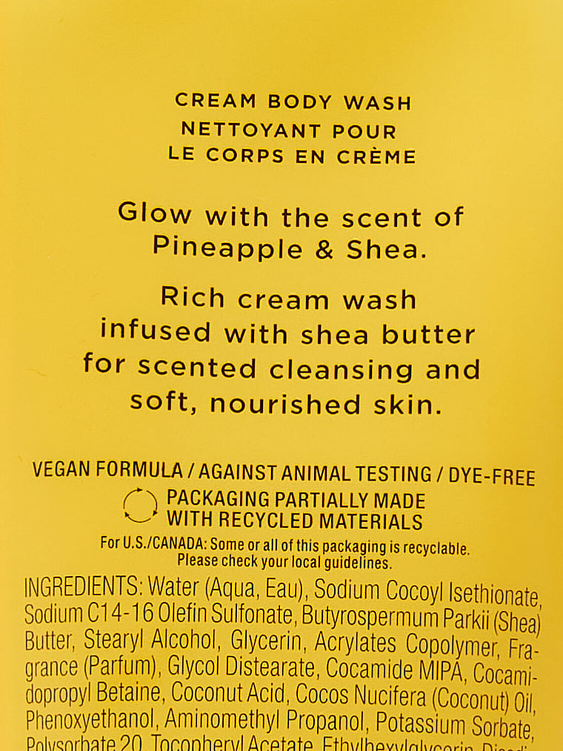 beauty Body Care Natural Beauty Cream Body Wash Pineapple & Shea 2 of 3 