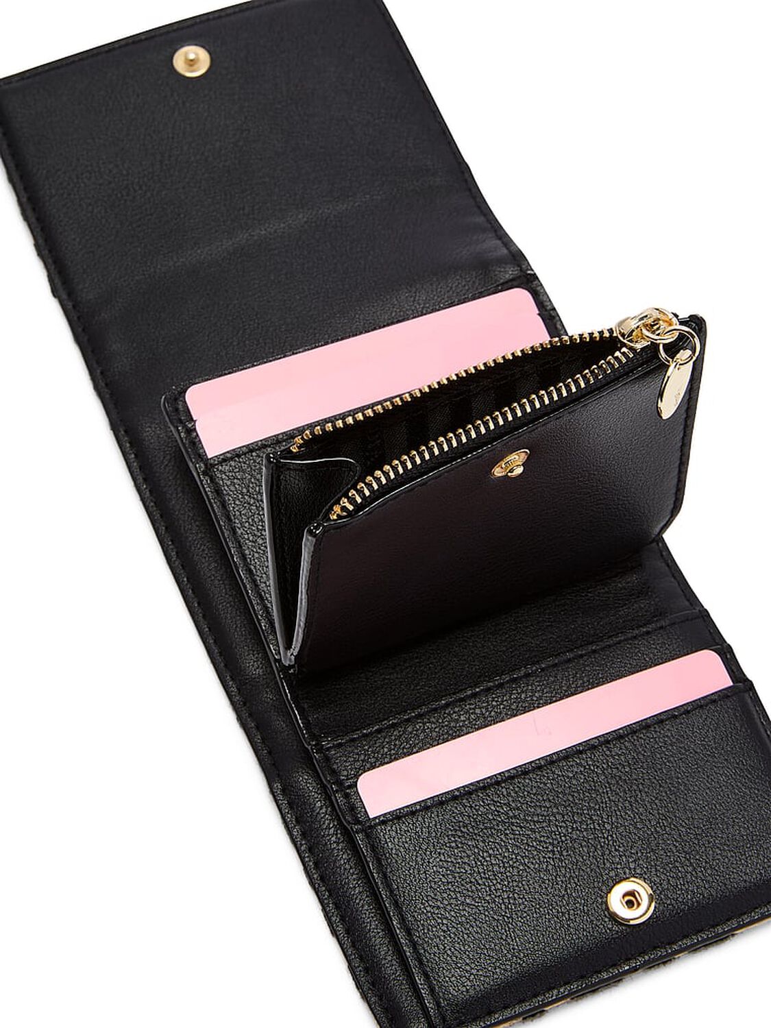 beauty Victoria's Secret Small Flap Wallet Black Zebra Straw 3 of 3 