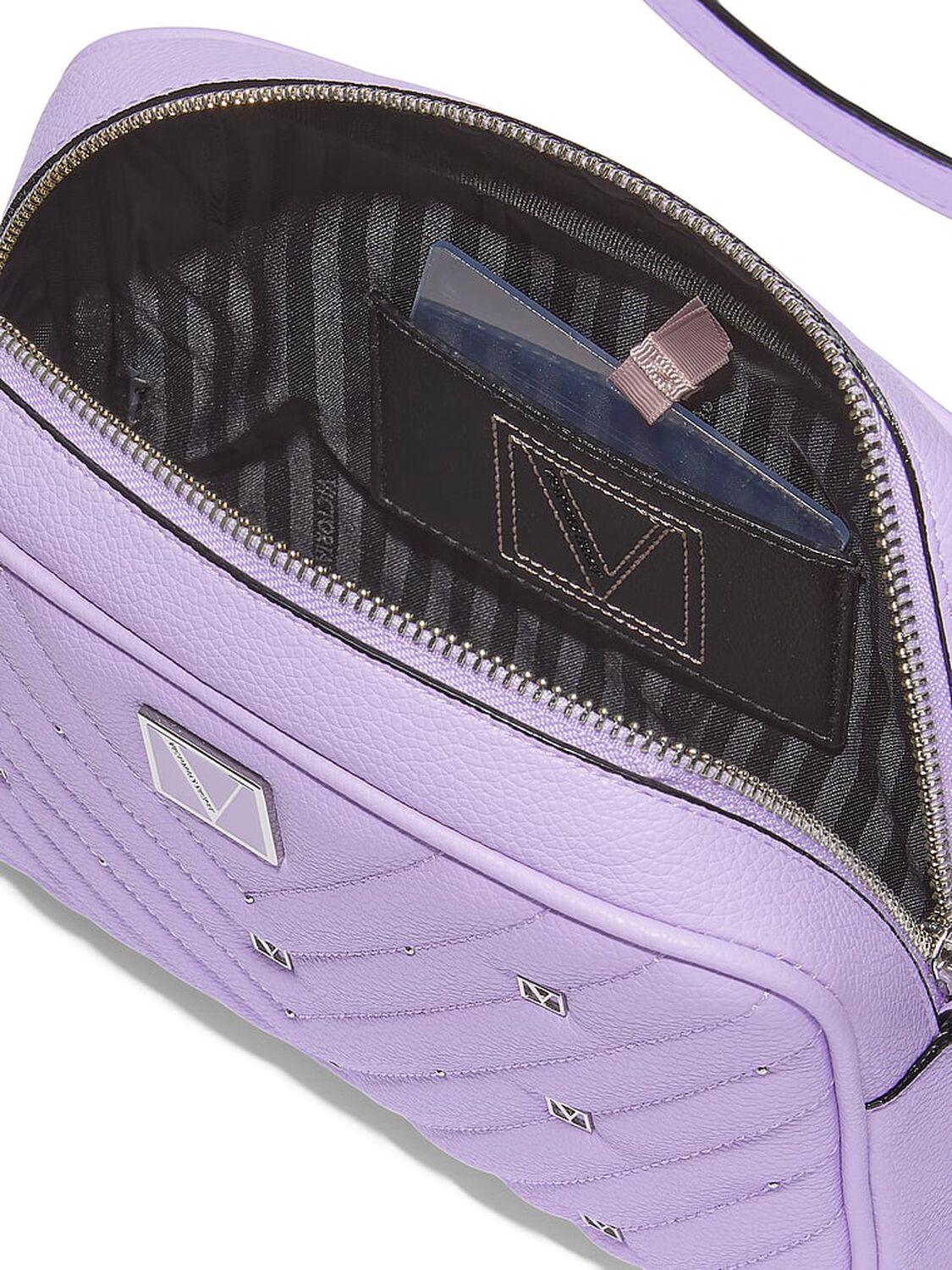 vs Victoria's Secret The Victoria Top-Zip Crossbody Lilac Stud 3 of 3 