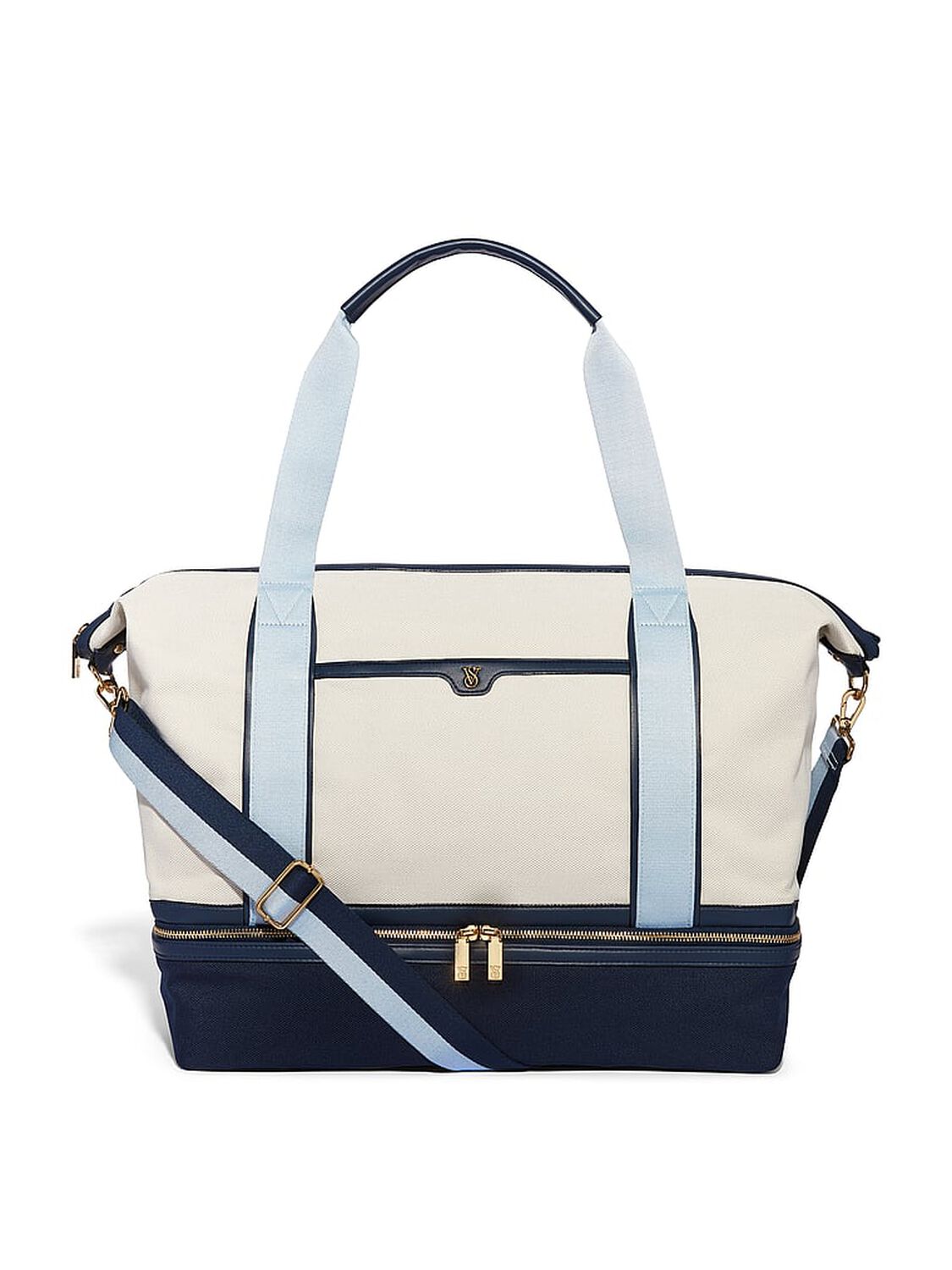 vs Victoria's Secret Weekender Bag Blue Colorblock 1 of 3 