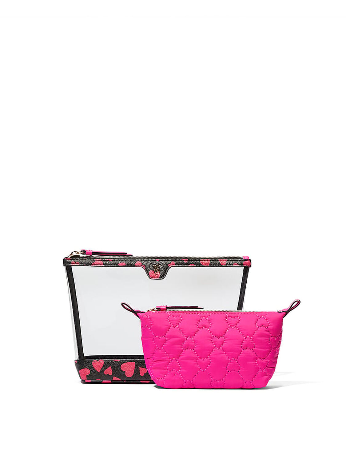vs Victoria's Secret 2-Piece Makeup Bag Hearts 2 of 2 