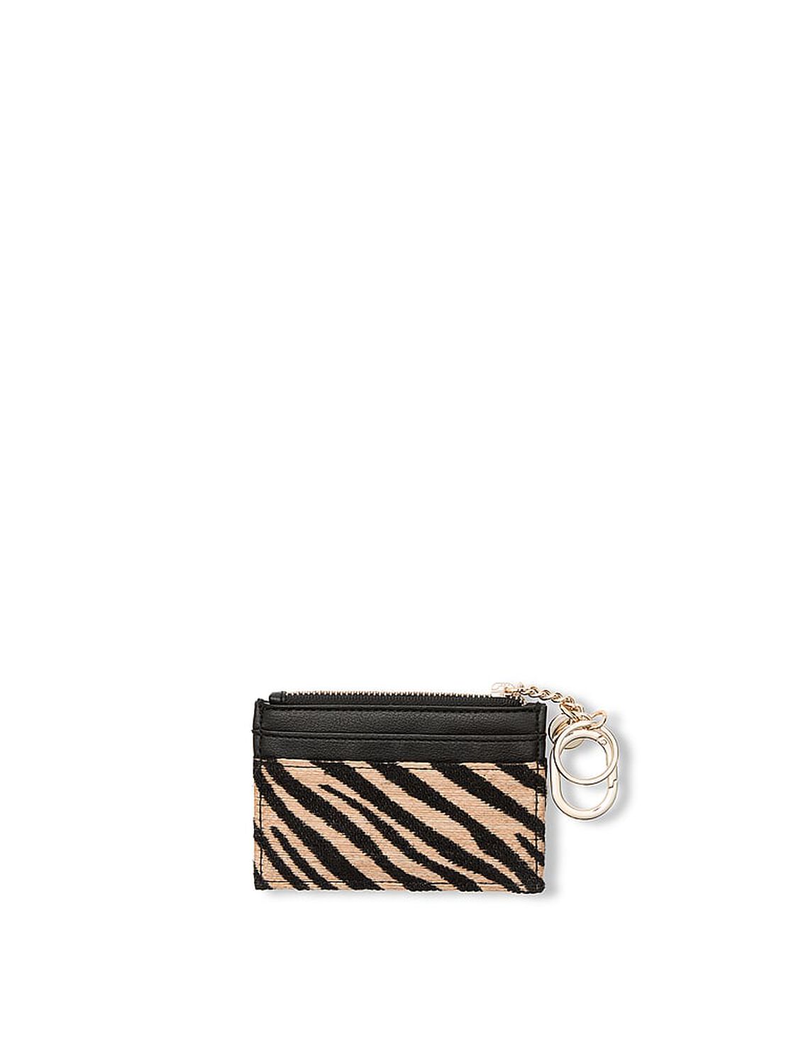 beauty Victoria's Secret Classic Card Case Keychain Black Zebra Straw 2 of 2 