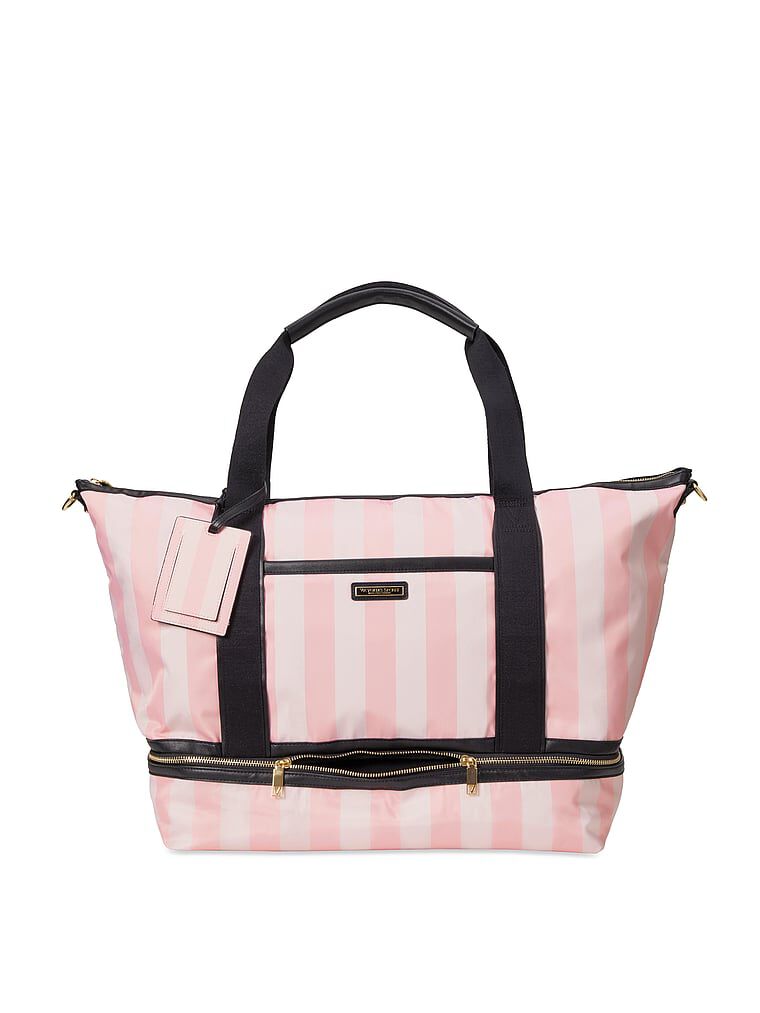 Victoria secret striped duffle bag outlet