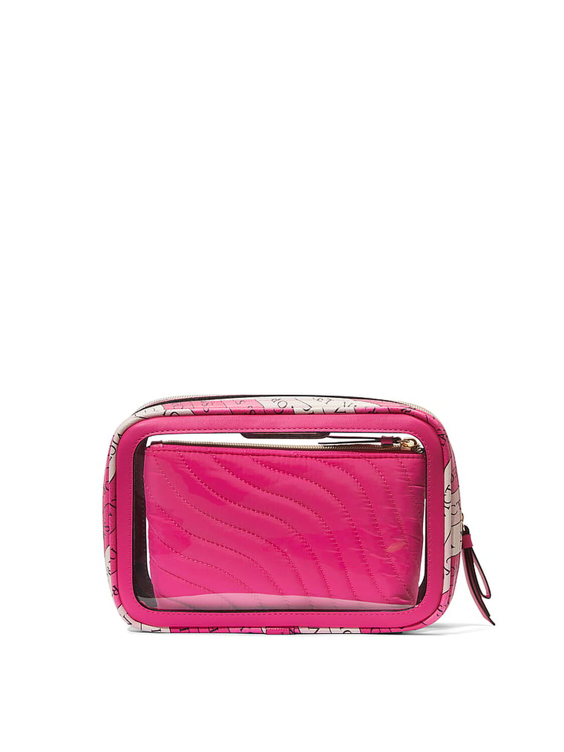 vs Victoria's Secret 3-Piece Makeup Bag Hot Pink 2 of 3 