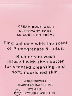 Pomegranate Lotus Natural Beauty Cream Body Wash