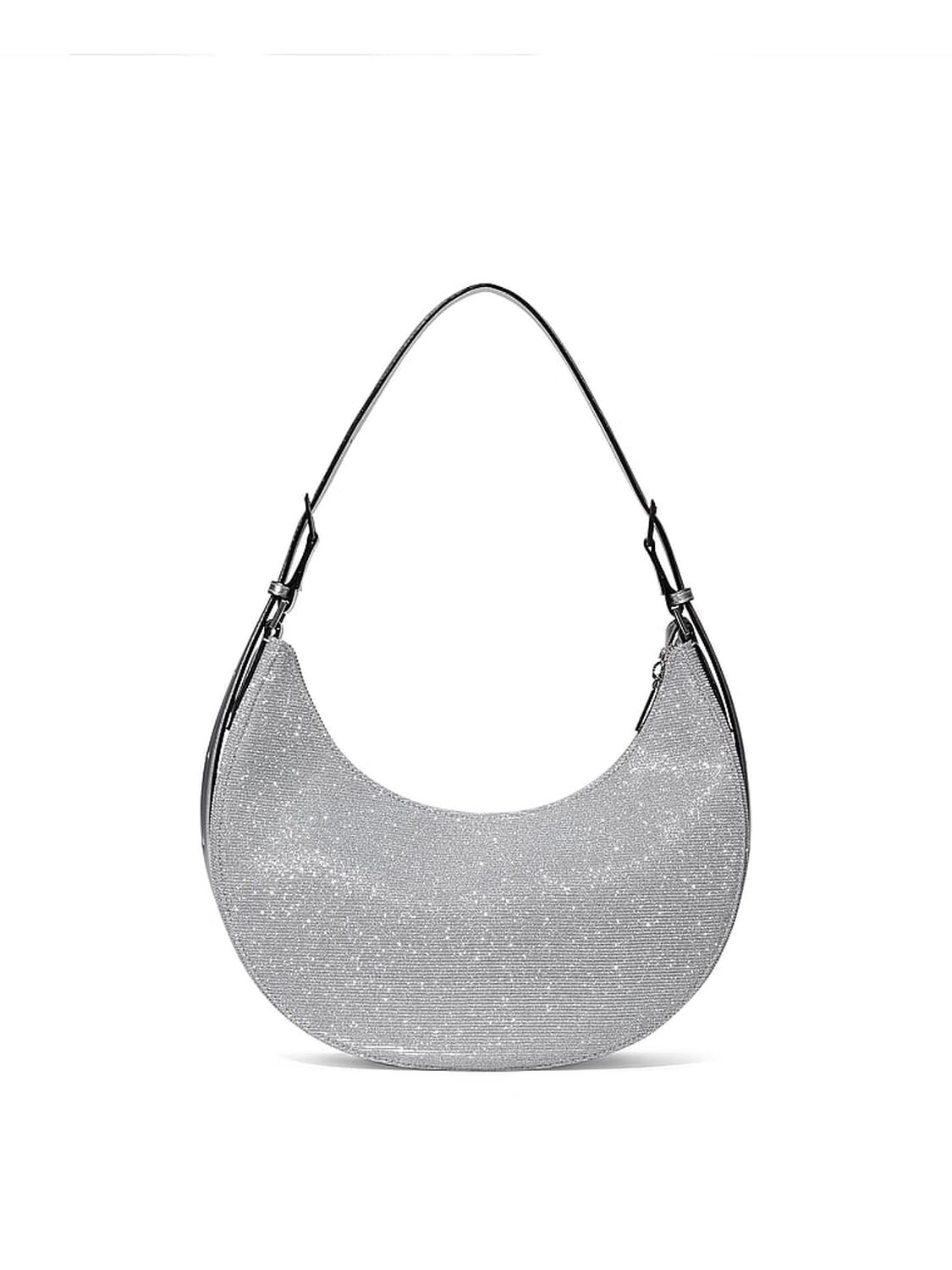 vs Victoria's Secret Crescent Curve Shoulder Bag Silver 2 of 3 