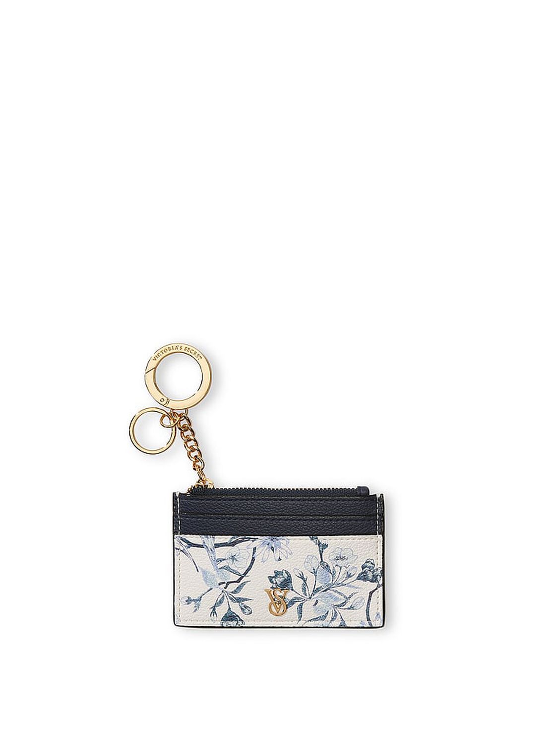 vs Victoria's Secret Card Case Keychain Blue Floral 1 of 2 