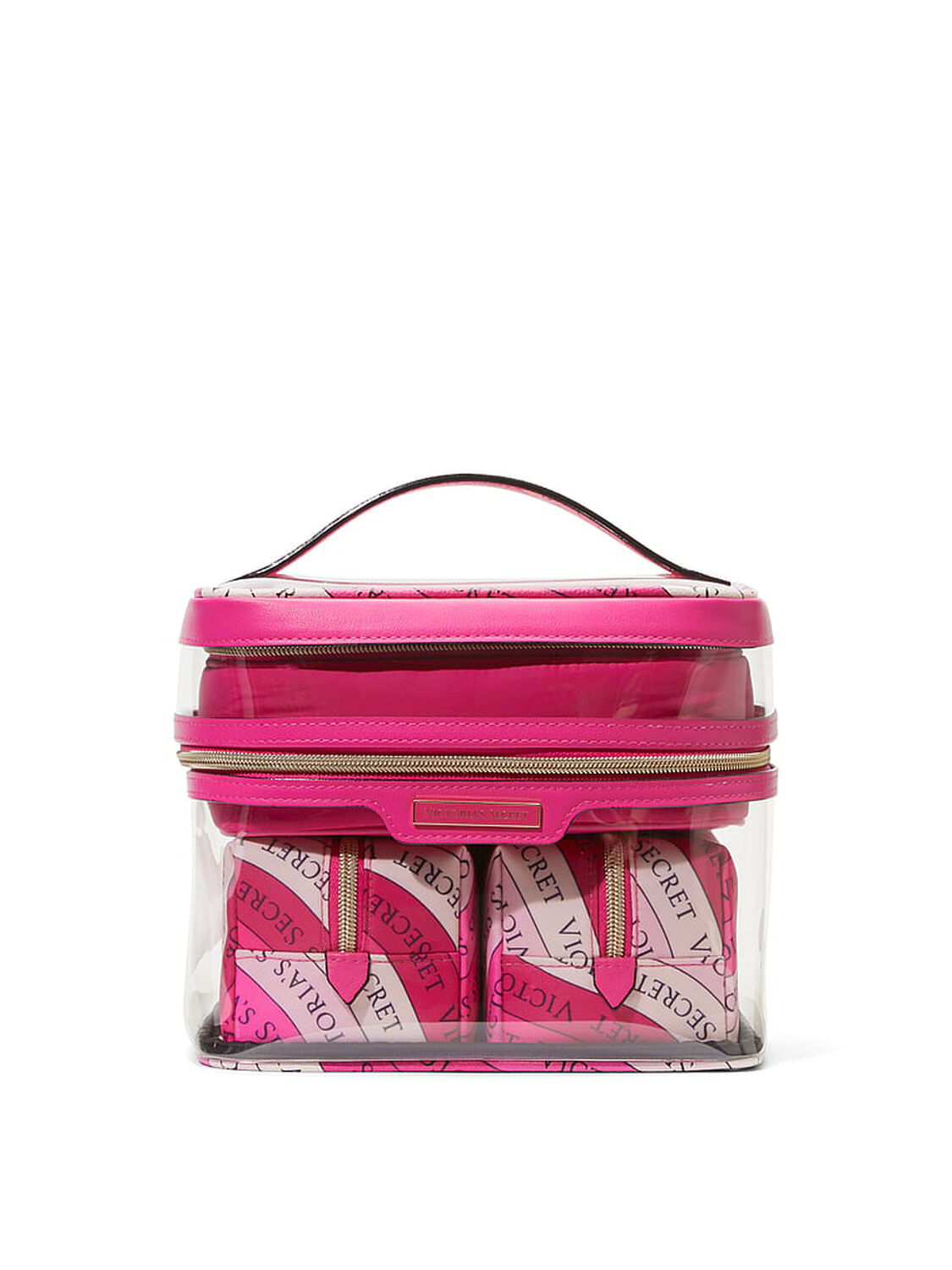 vs Victoria's Secret 4-Piece Makeup Bag Pink Swirl 1 of 3 