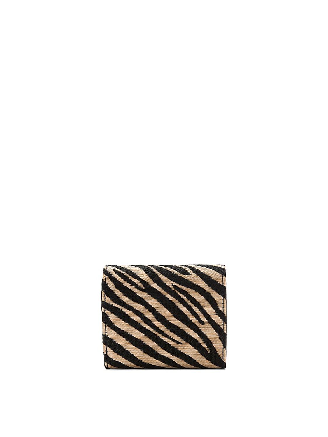 beauty Victoria's Secret Small Flap Wallet Black Zebra Straw 2 of 3 