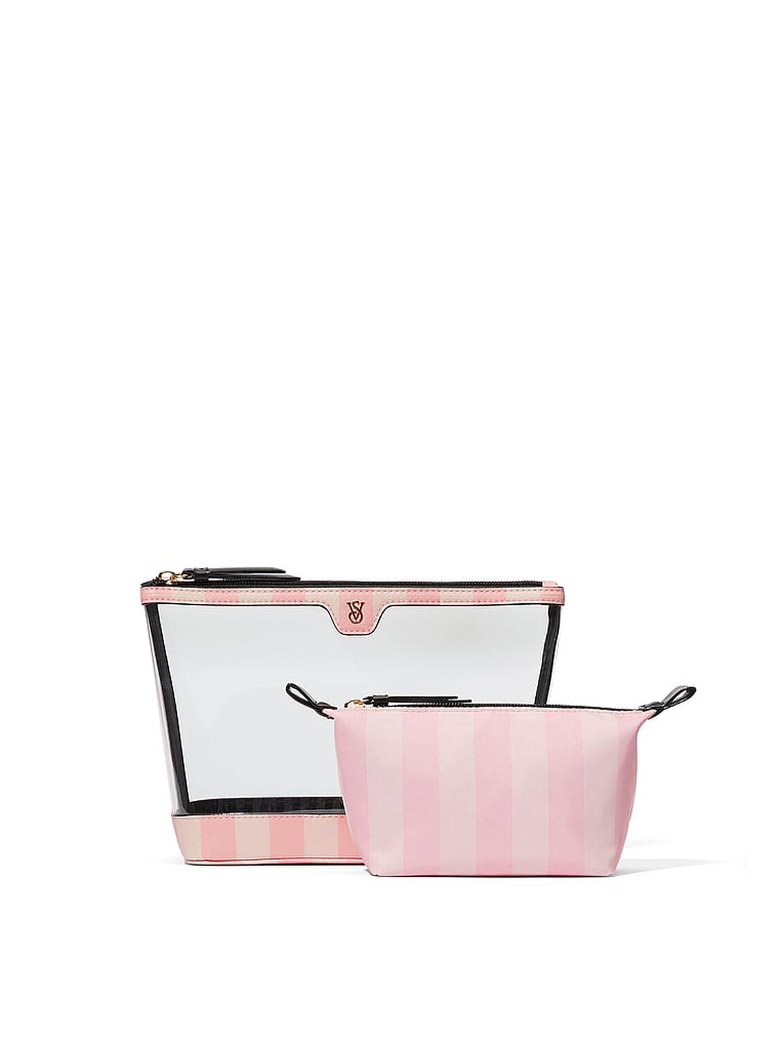 vs Victoria's Secret 2-Piece Makeup Bag Heritage Stripe 2 of 2 