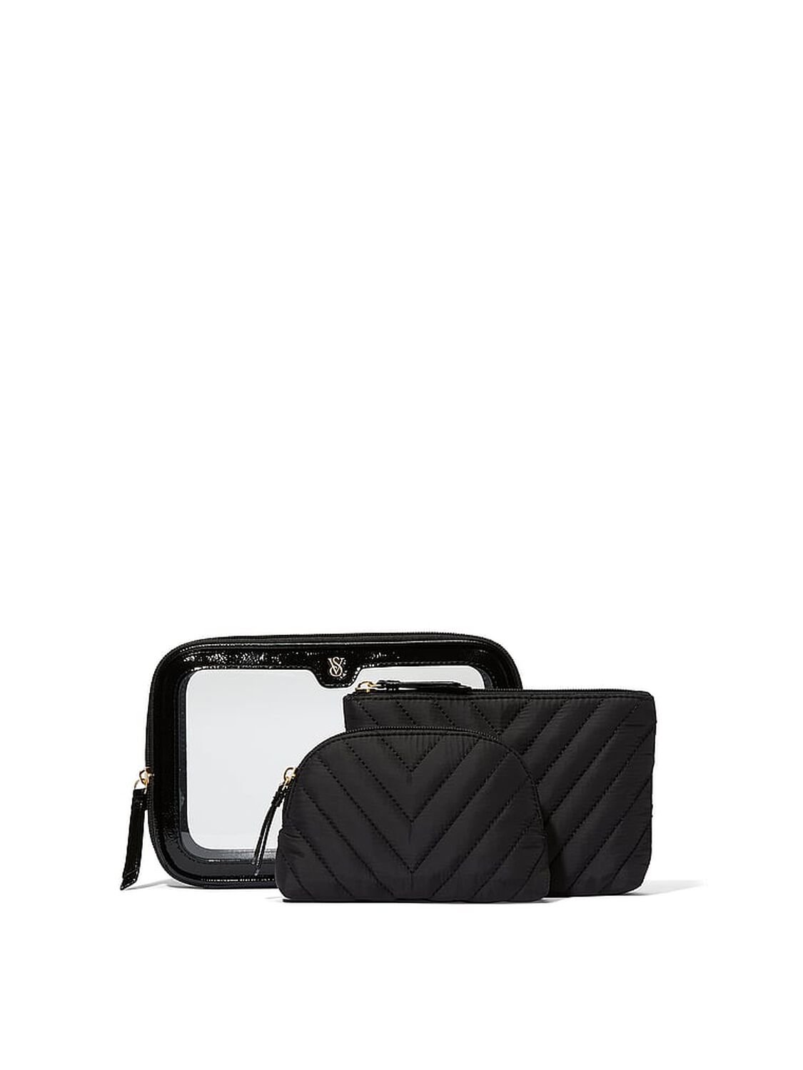 vs Victoria's Secret 3-Piece Makeup Bag Black 2 of 2 