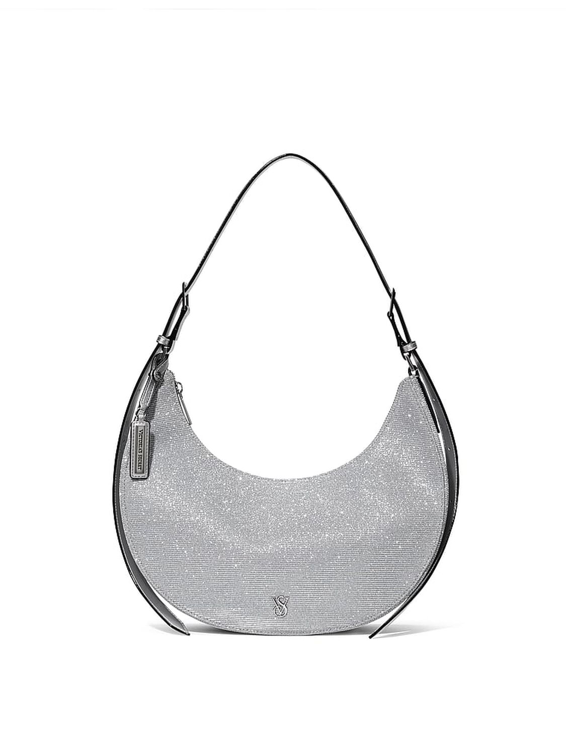 vs Victoria's Secret Crescent Curve Shoulder Bag Silver 1 of 3 