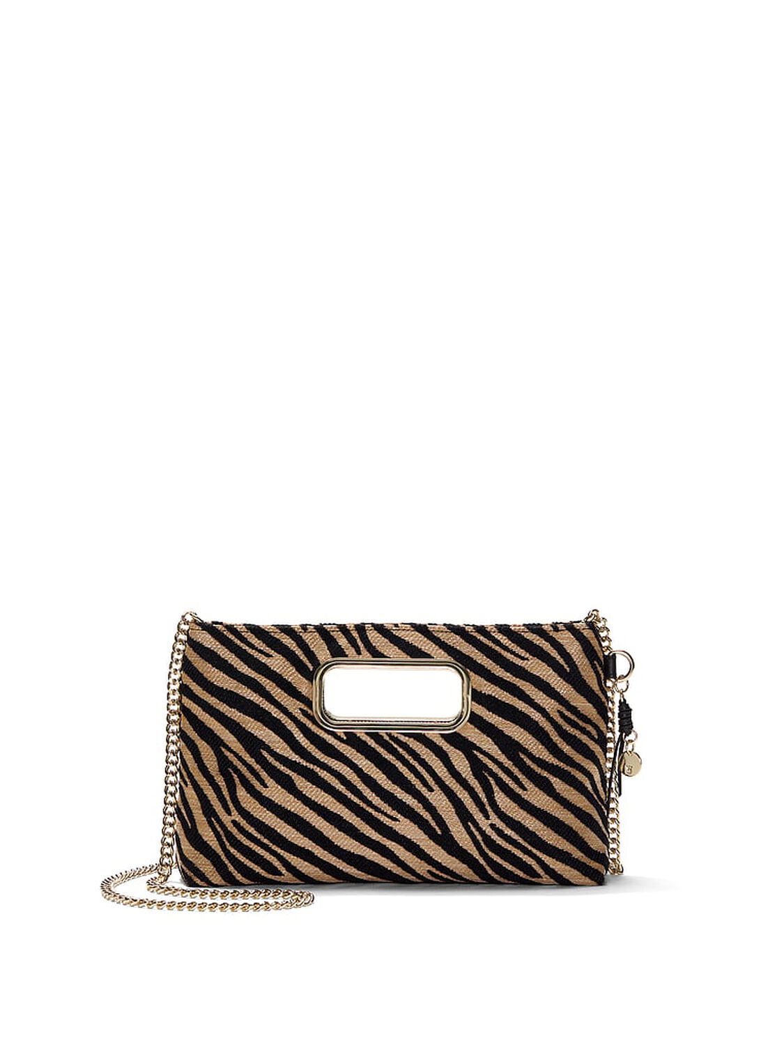 beauty Victoria's Secret Straw Clutch Crossbody Bag Black Zebra Straw 1 of 4 