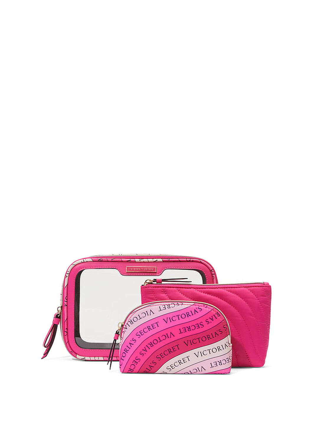 vs Victoria's Secret 3-Piece Makeup Bag Hot Pink 3 of 3 