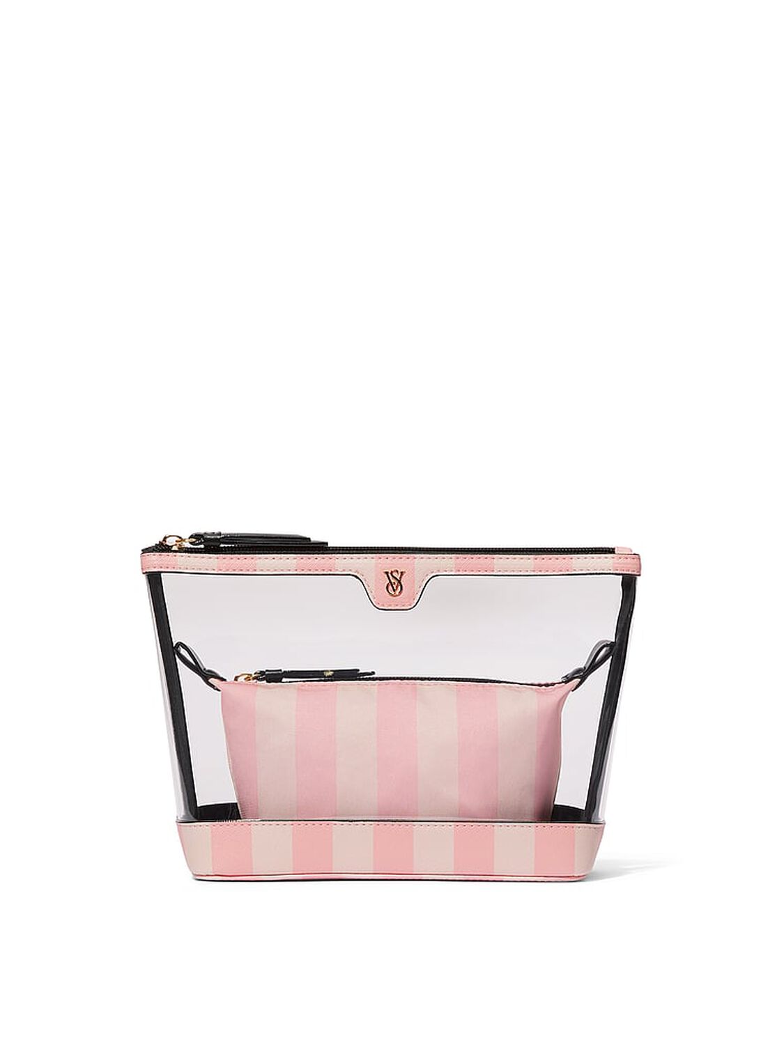vs Victoria's Secret 2-Piece Makeup Bag Heritage Stripe 1 of 2 
