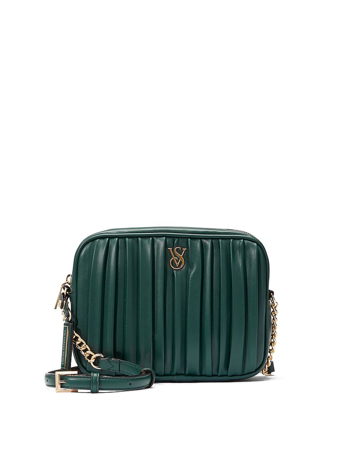 vs Victoria's Secret Crossbody Camera Bag Black Ivy Pleated 1 of 3 