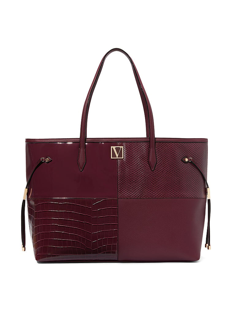 The Victoria Carryall Tote Bordeaux Patchwork One Size Victoria s Secret Australia