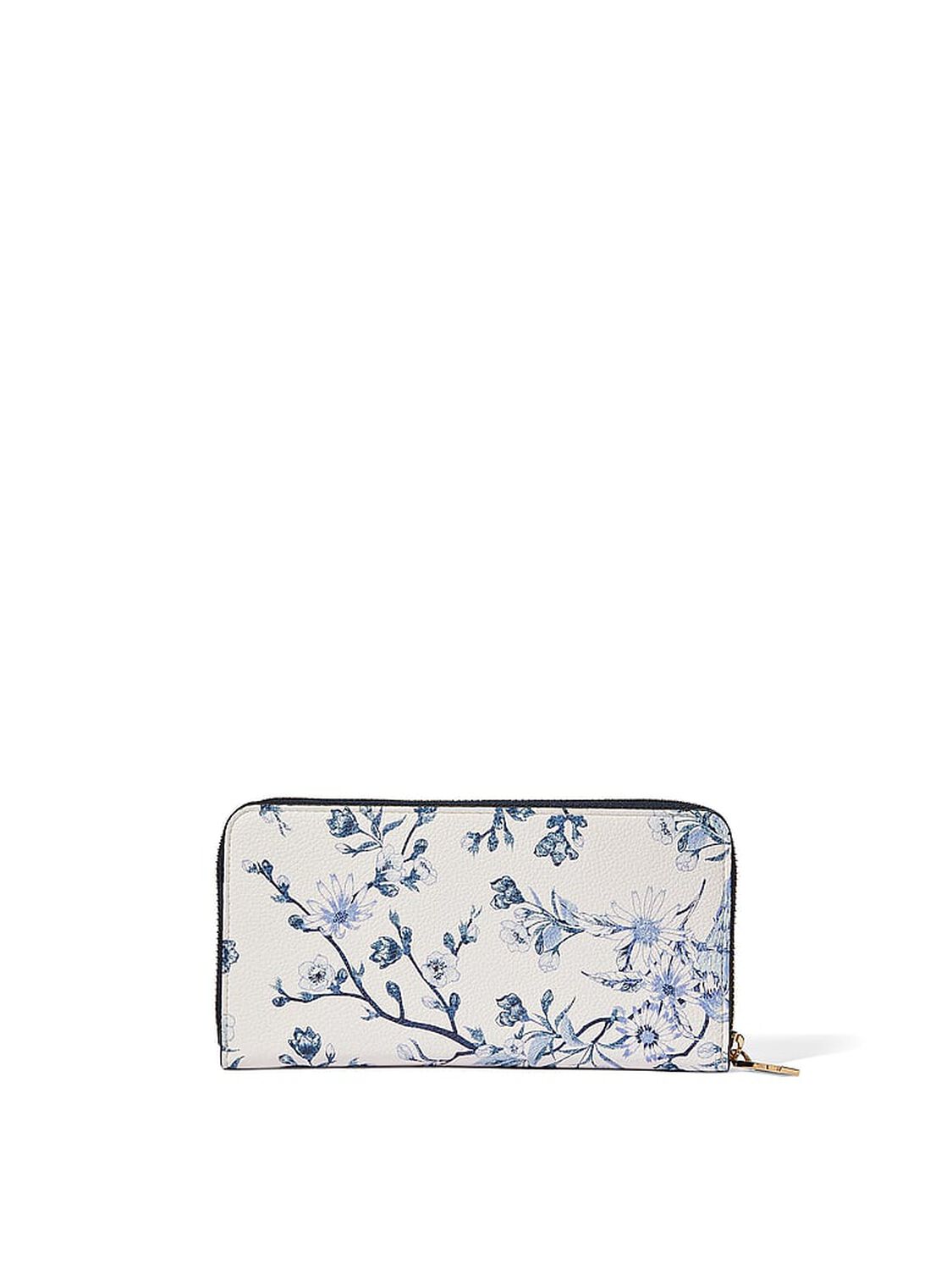 vs Victoria's Secret Large Wallet with Zip Blue Floral 2 of 2 