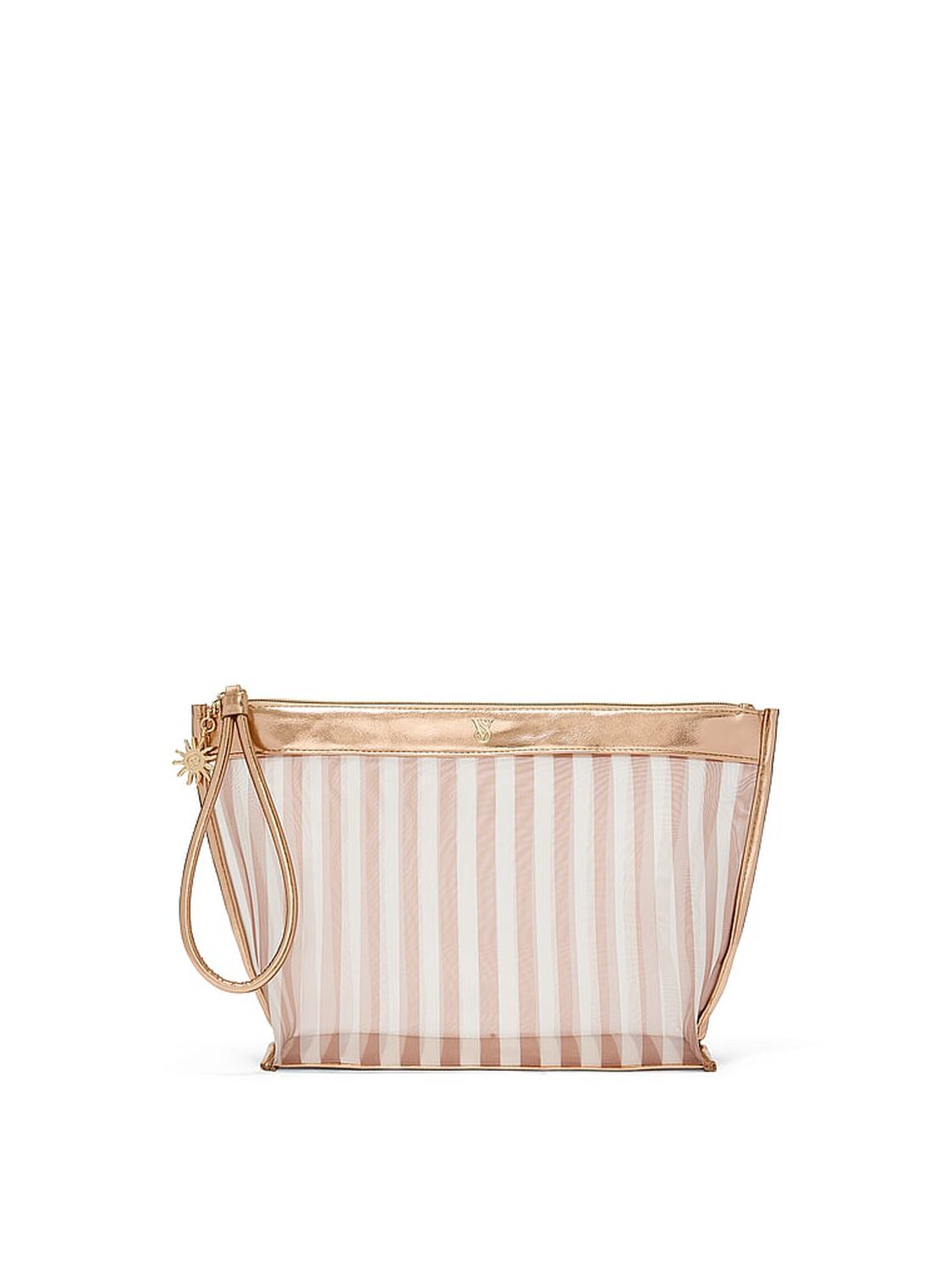beauty Victoria's Secret Bronze Wristlet Beauty Pouch Natural 1 of 2 
