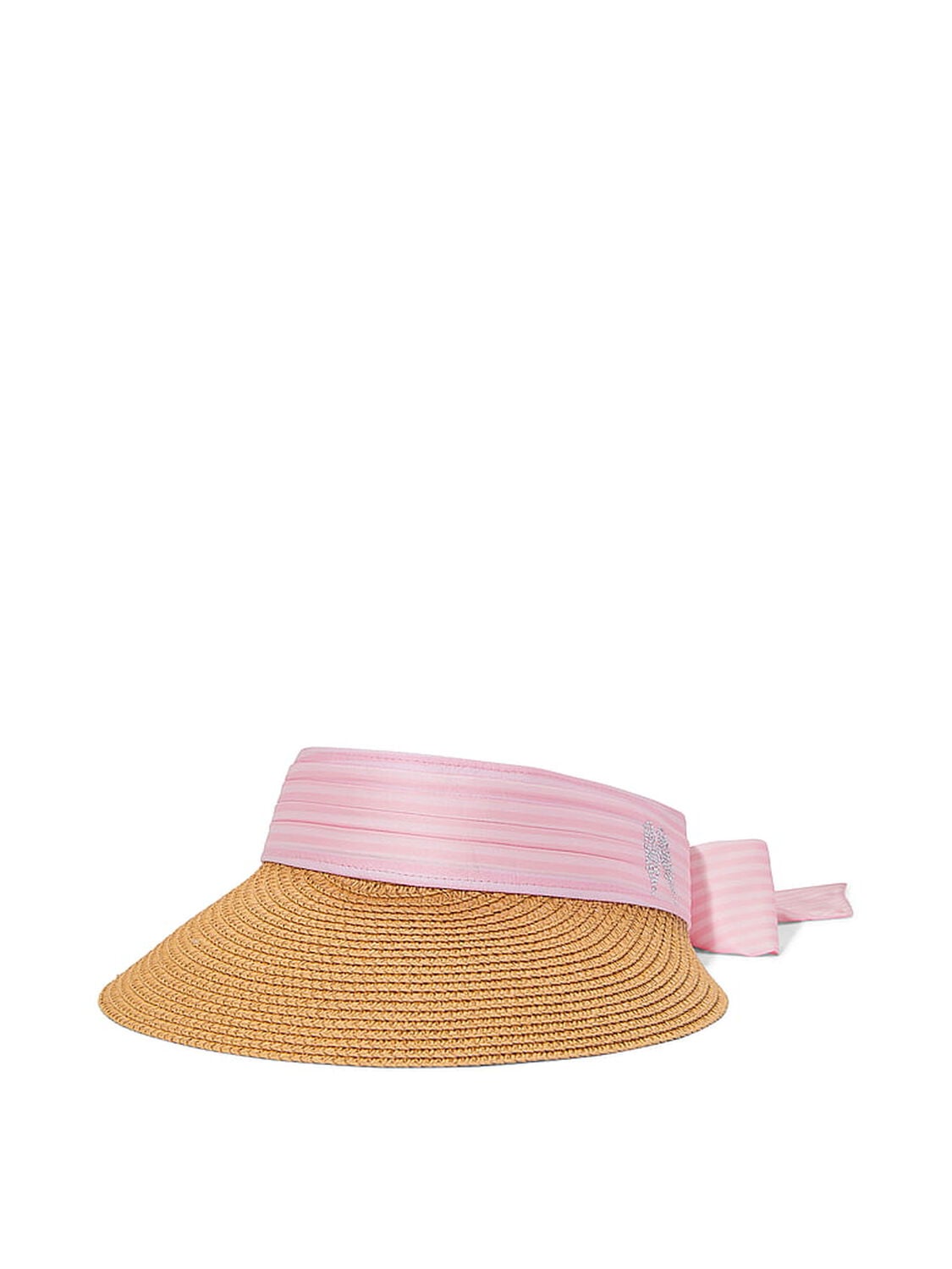beauty Victoria's Secret Straw Scarf Sun Visor Herirage Stripe 1 of 3 
