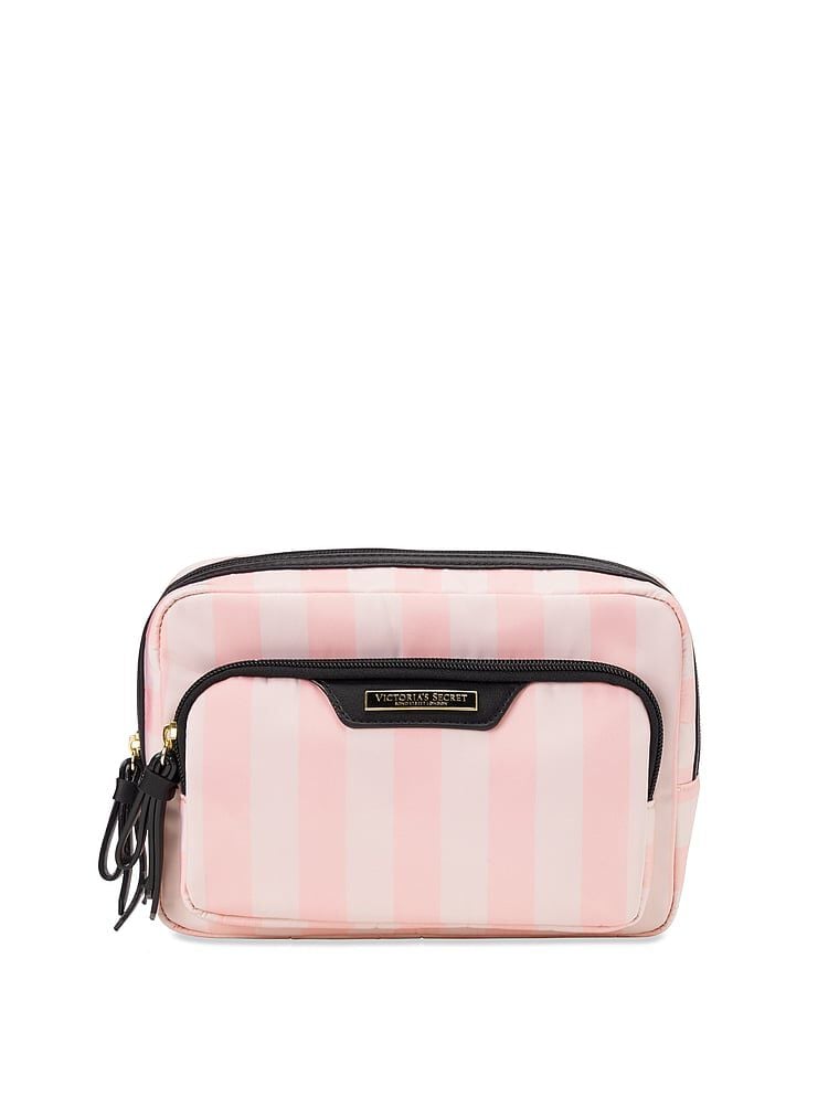 Victoria secret signature stripe beauty bag sale