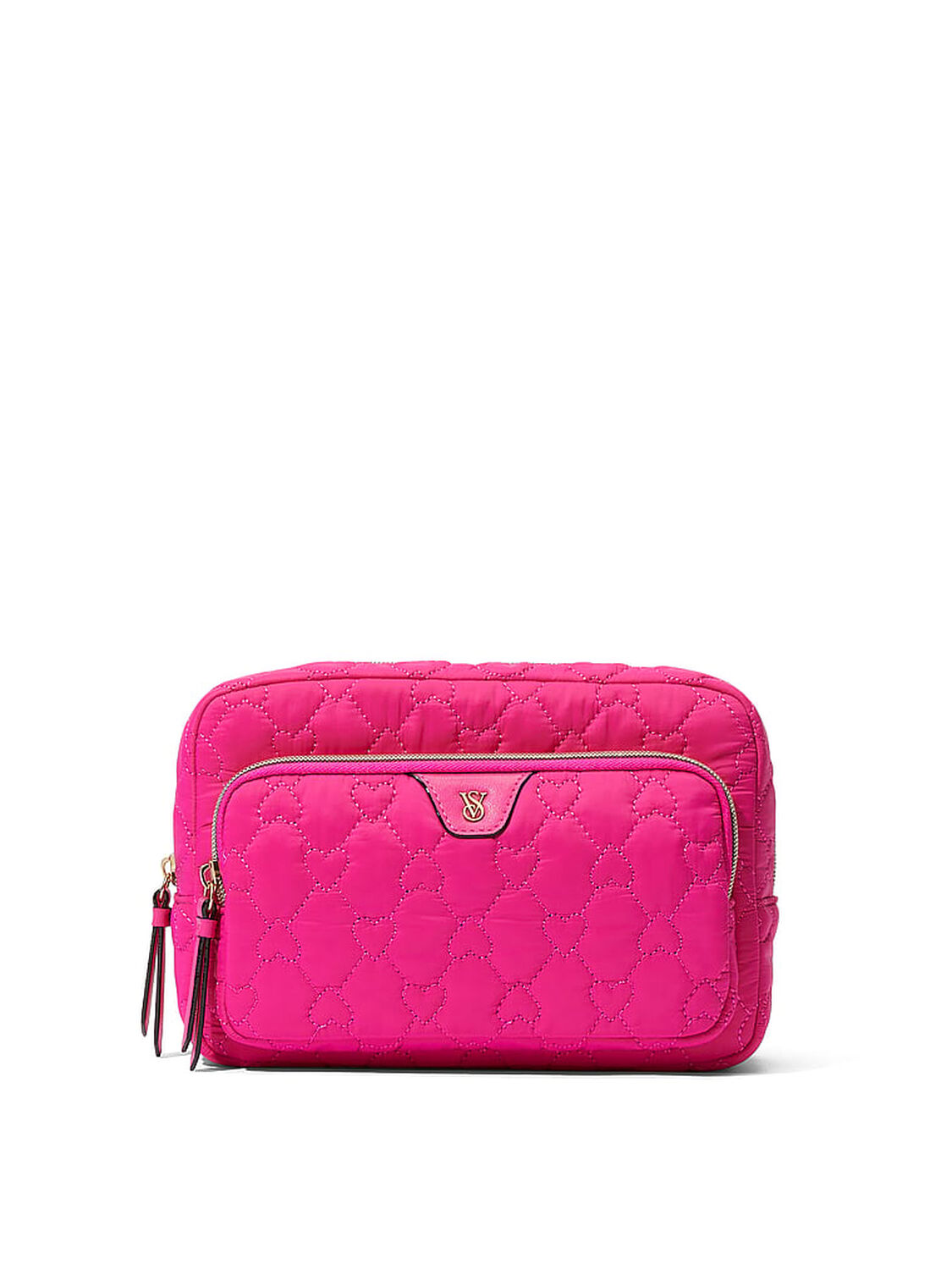 vs Victoria's Secret Travel Makeup Pouch Hearts 1 of 2 