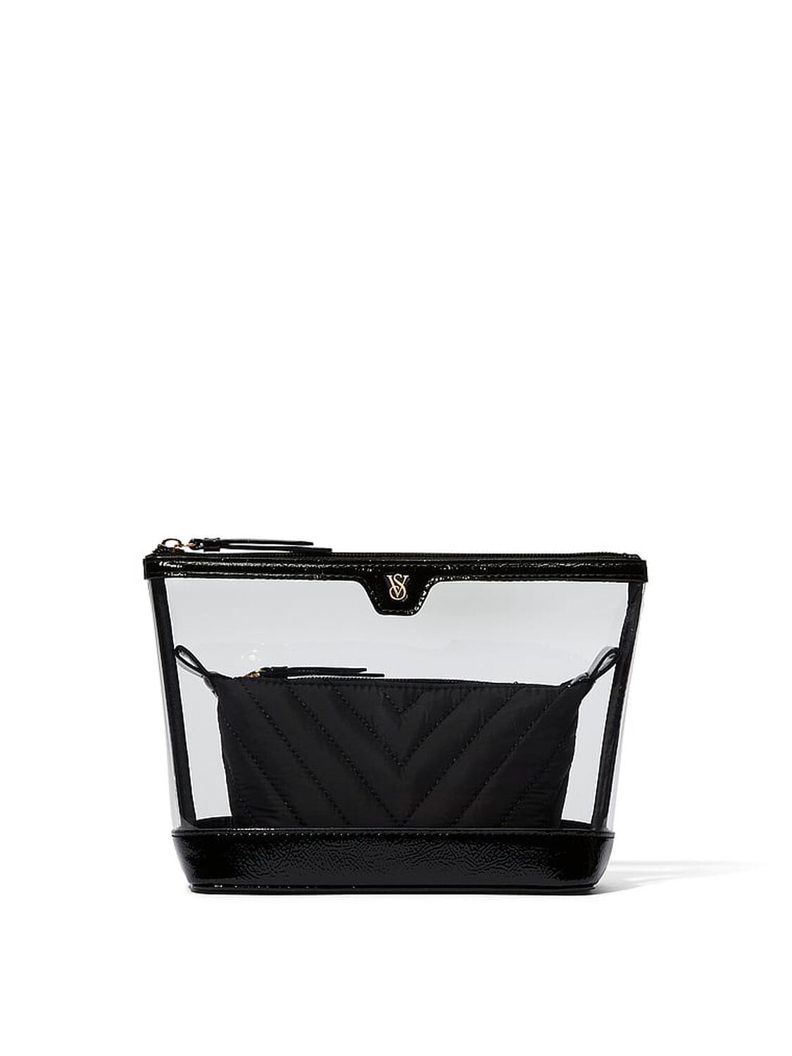 vs Victoria's Secret 2-Piece Makeup Bag Black 1 of 2 