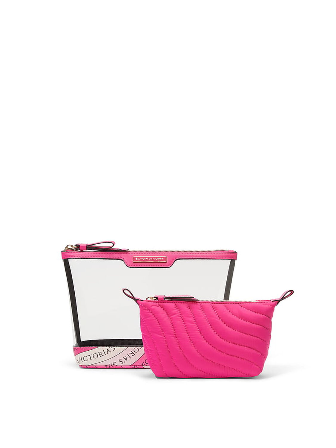 vs Victoria's Secret 2-Piece Makeup Bag Pink Swirl 3 of 3 