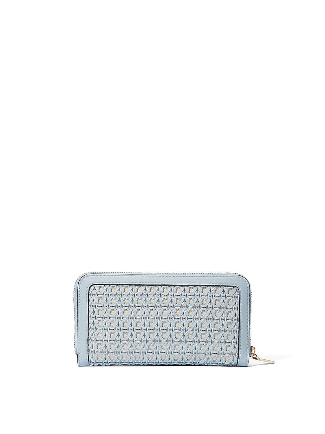 vs Victoria's Secret Large Wallet with Zip Blue Woven 2 of 2 