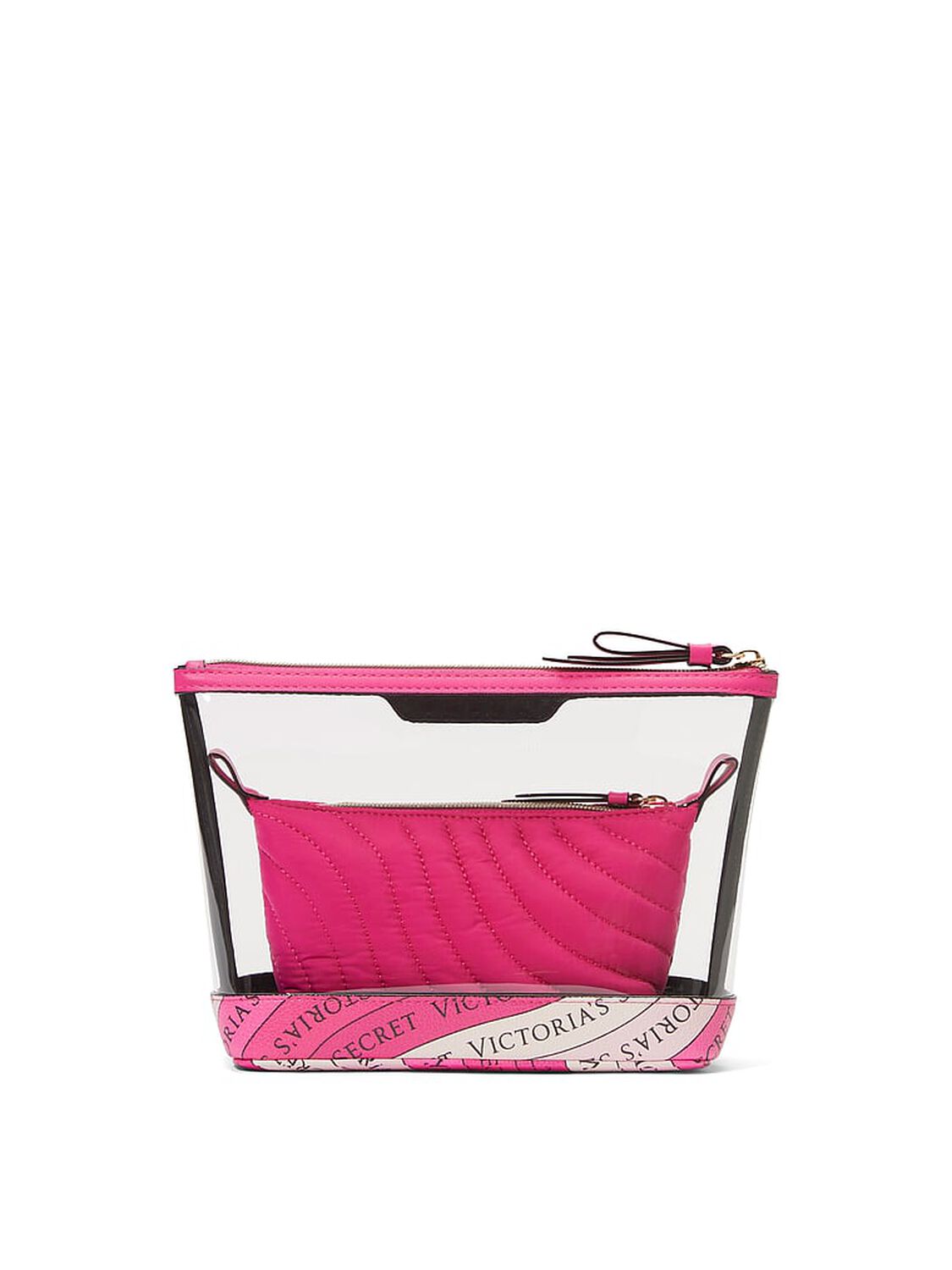 vs Victoria's Secret 2-Piece Makeup Bag Pink Swirl 2 of 3 