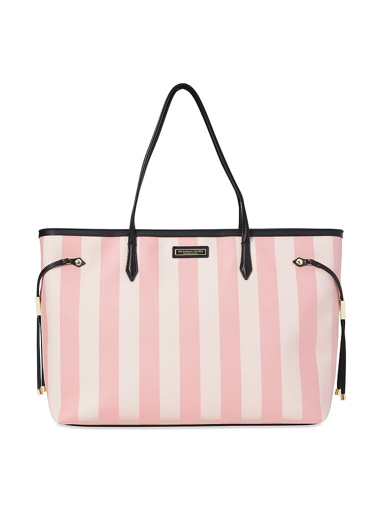 Victoria secret striped tote bag discount