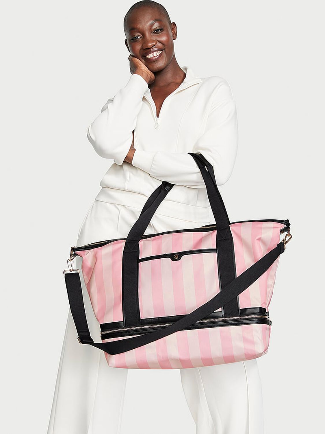 vs Victoria's Secret Weekender Bag Heritage Stripe 3 of 3 