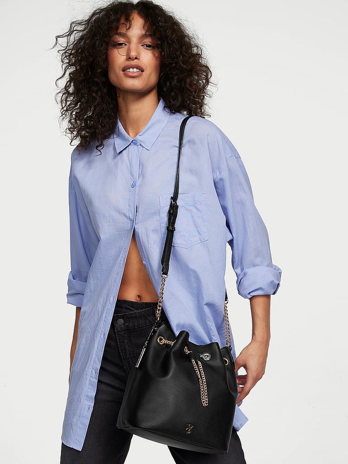 vs Victoria's Secret Bucket Crossbody Bag Black Pebble 3 of 3 