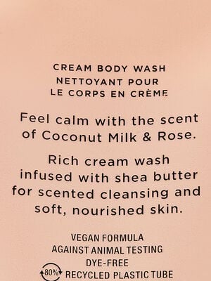 Coconut Milk & Rose Natural Beauty Cream Body Wash 236ML