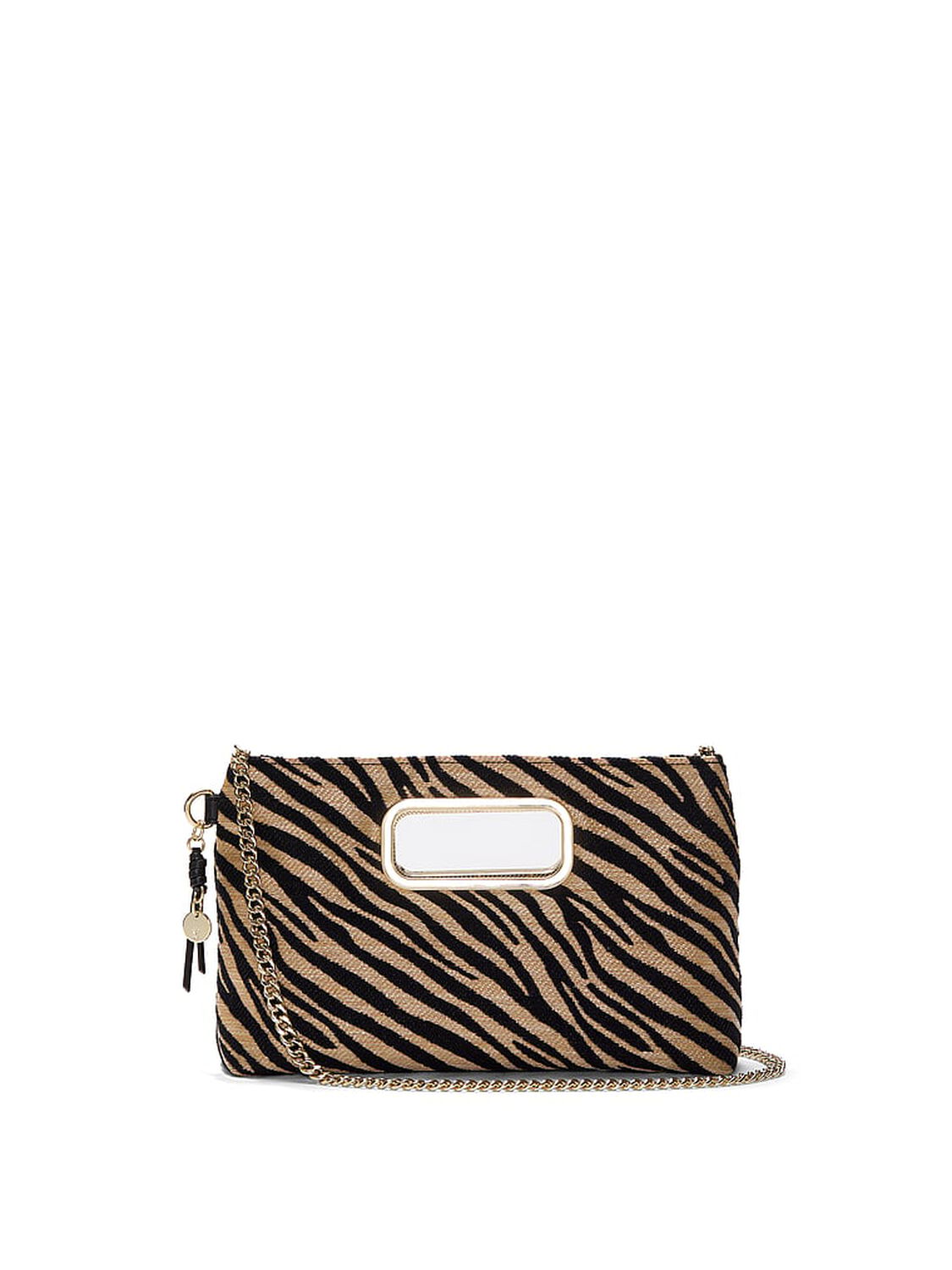 beauty Victoria's Secret Straw Clutch Crossbody Bag Black Zebra Straw 2 of 4 