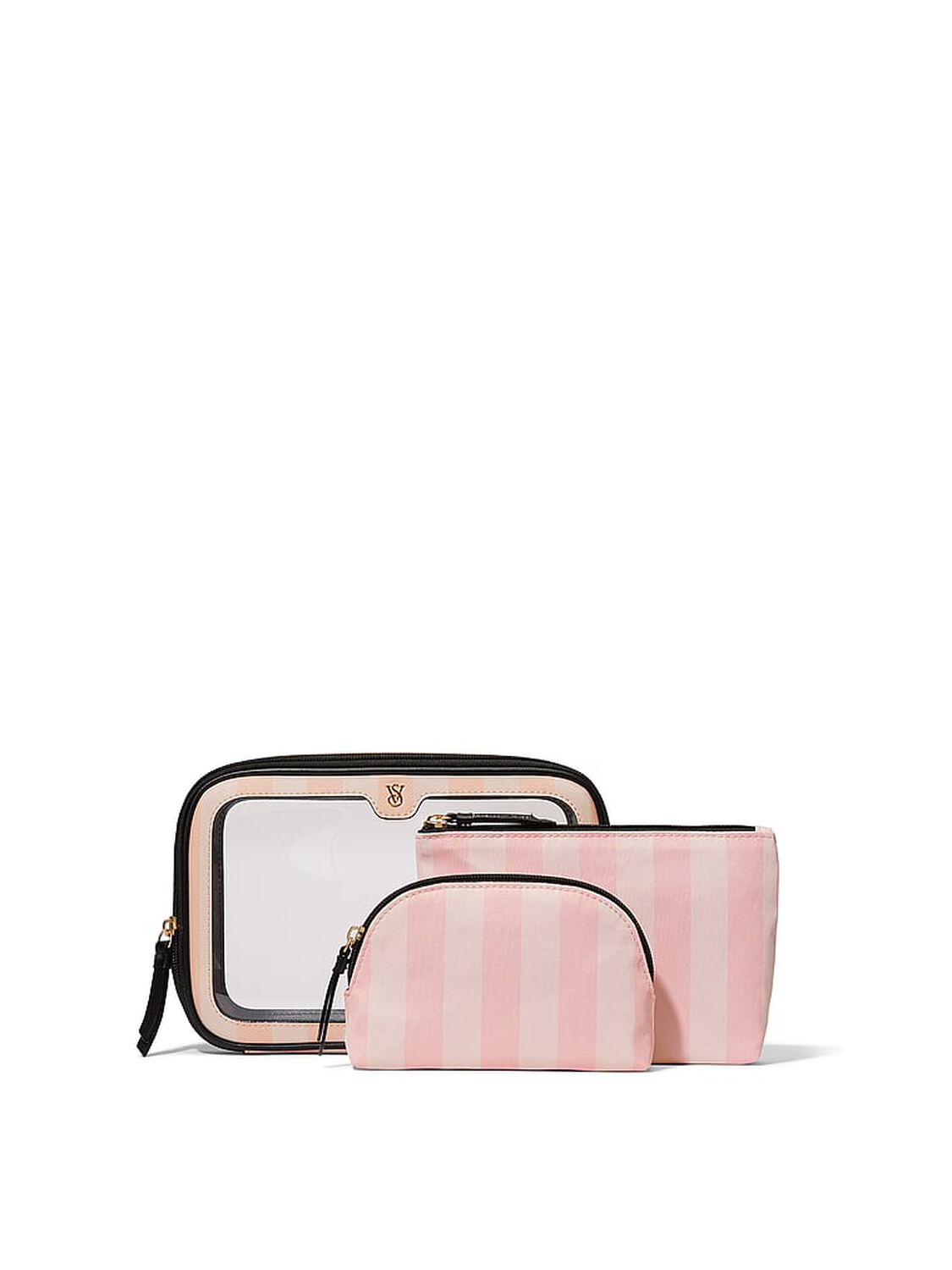 vs Victoria's Secret 3-Piece Makeup Bag Heritage Stripe 2 of 2 