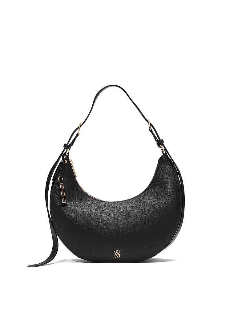Crescent Curve Shoulder Bag Black Pebble One Size Victoria s Secret Australia