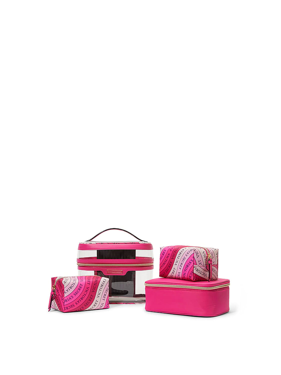 vs Victoria's Secret 4-Piece Makeup Bag Pink Swirl 3 of 3 