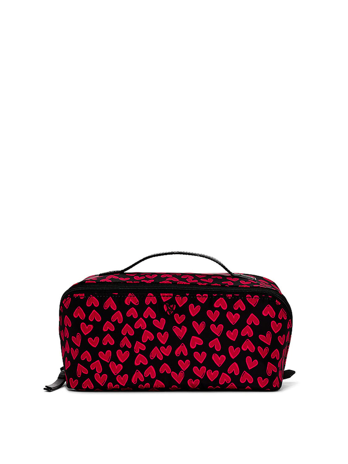 beauty Victoria's Secret 3-Piece Expandable Travel Makeup Bag Black Grounded Heart 1 of 2 
