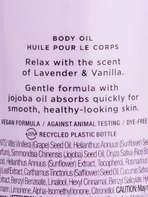 Lavender & Vanilla Body Oil 185ML