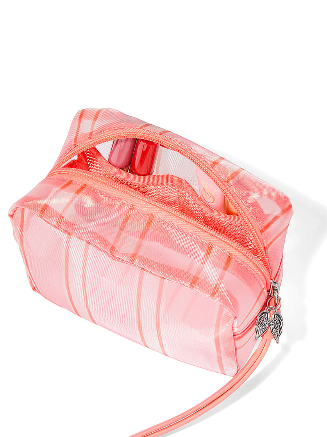 beauty Victoria's Secret Travel Makeup Bag Coral Mesh 3 of 3 