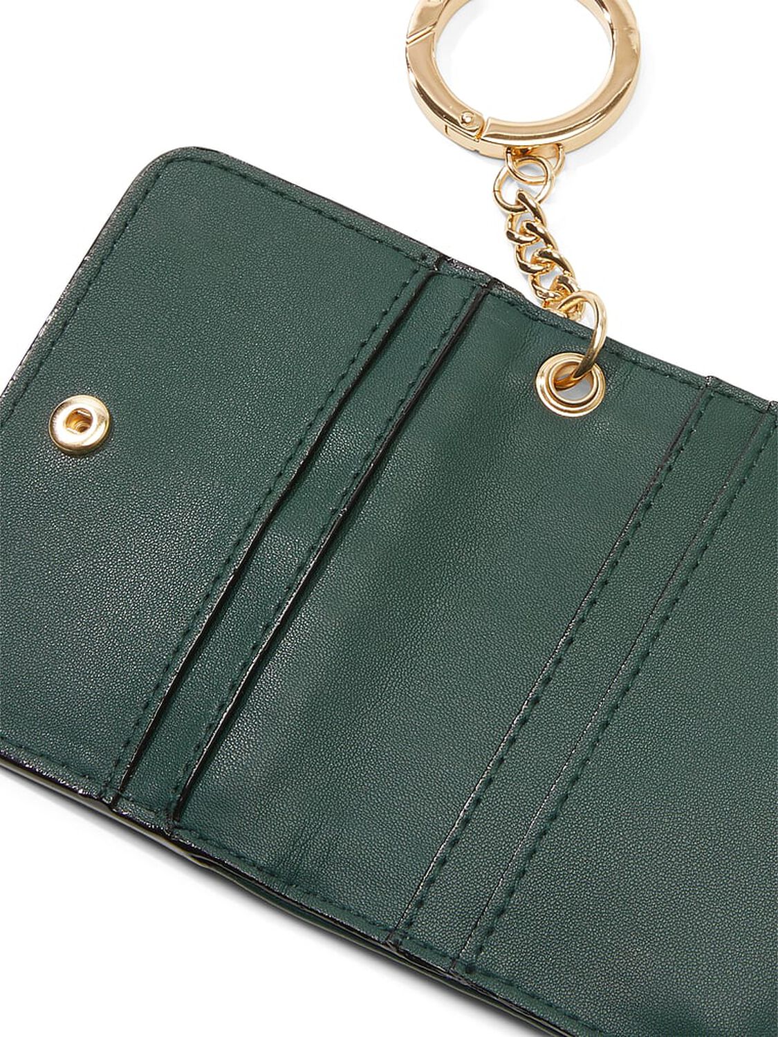 vs Victoria's Secret Flap Card Case Keychain Black Ivy Pleated 3 of 3 