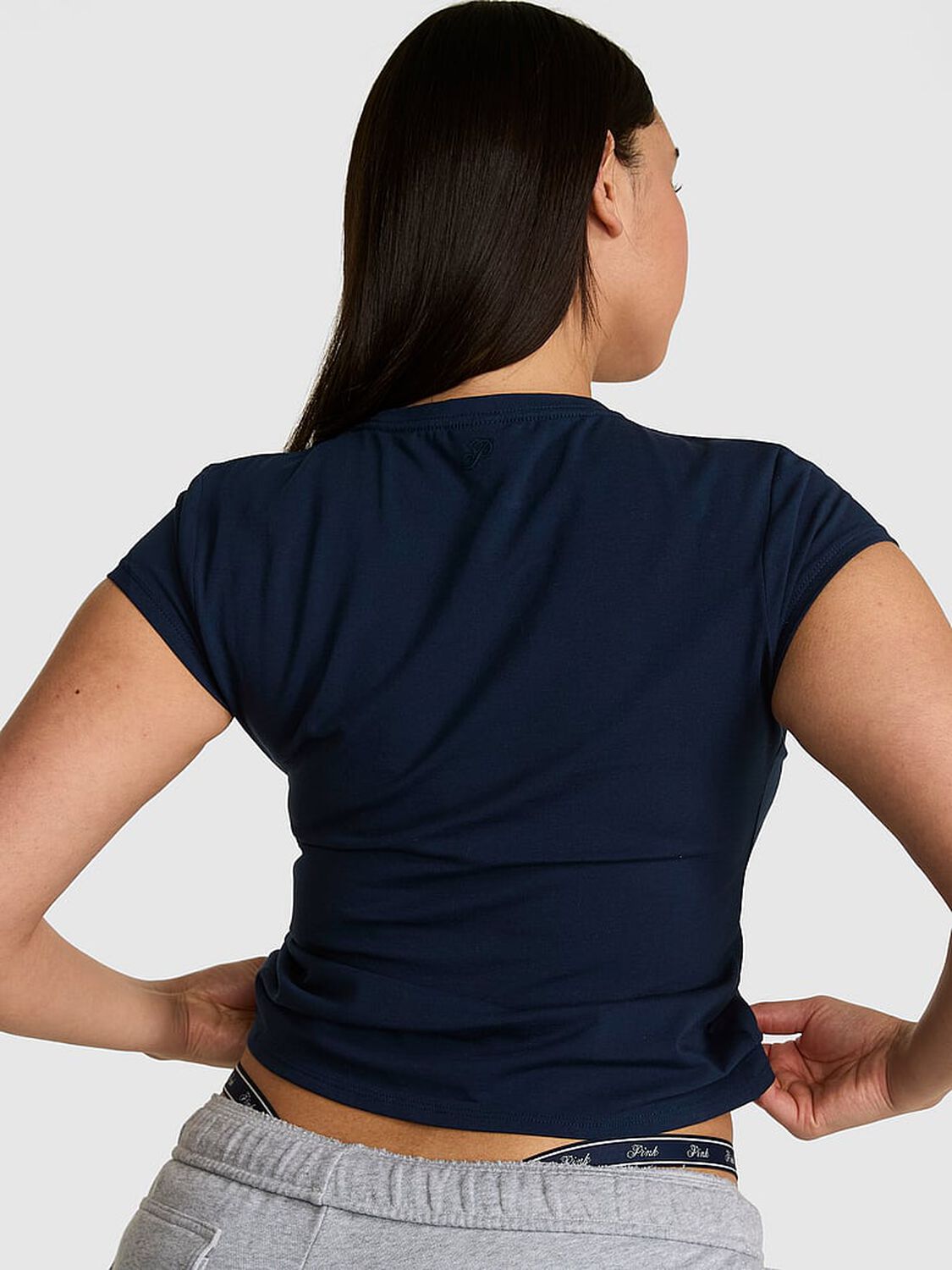 vs Pink Cotton Baby Tee Noir Navy 2 of 3 