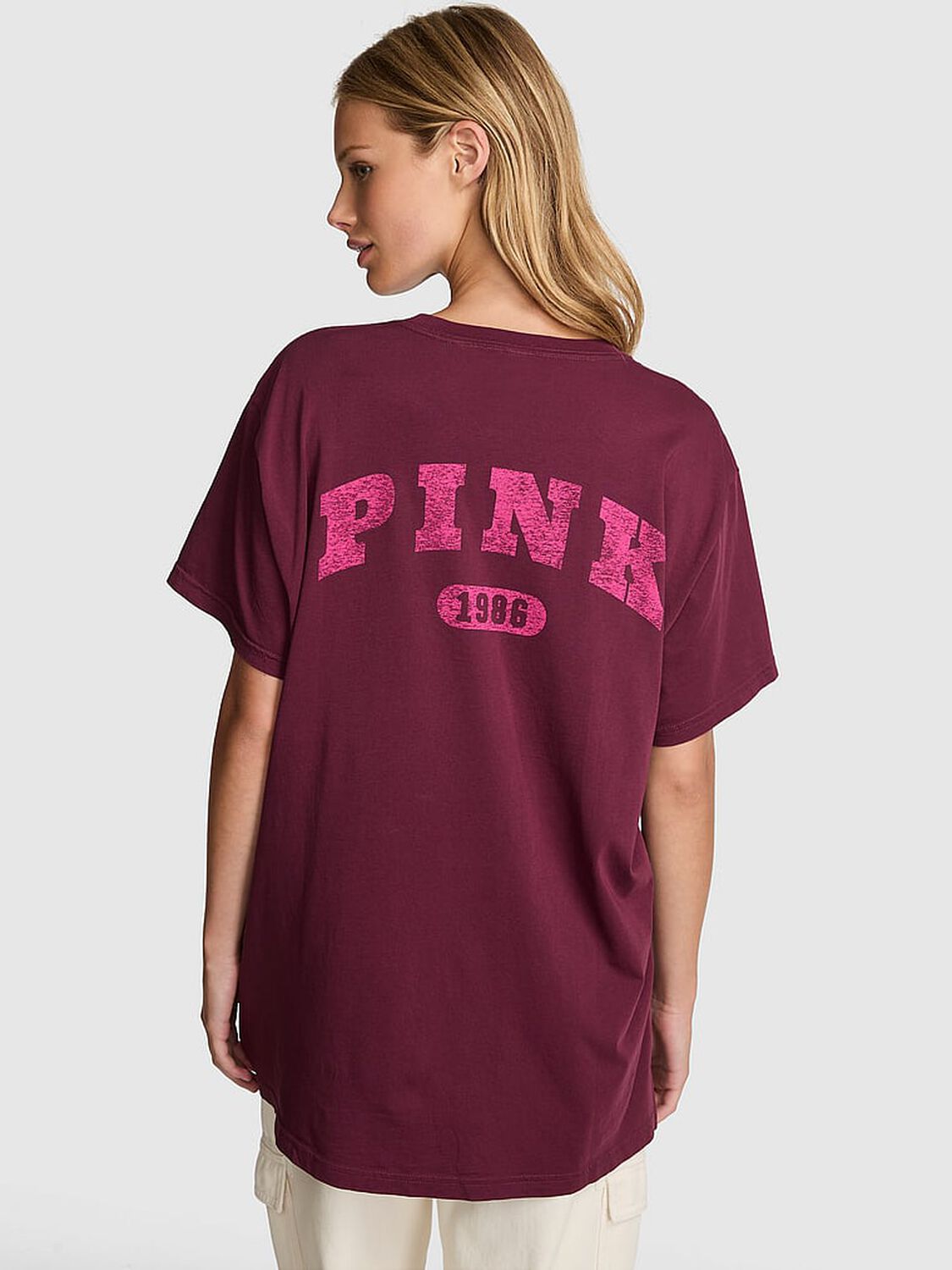 vs Pink Campus Cotton Tee Wild Rose Core Logo 2 of 2 