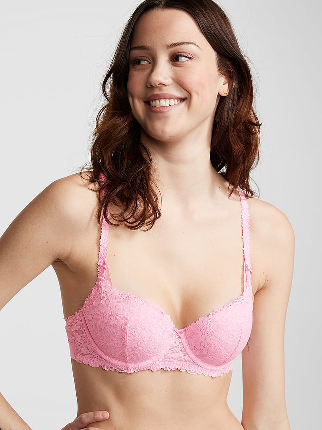 vs Pink Wink Push-Up Balconette Bra Pink Bubble 1 of 4 