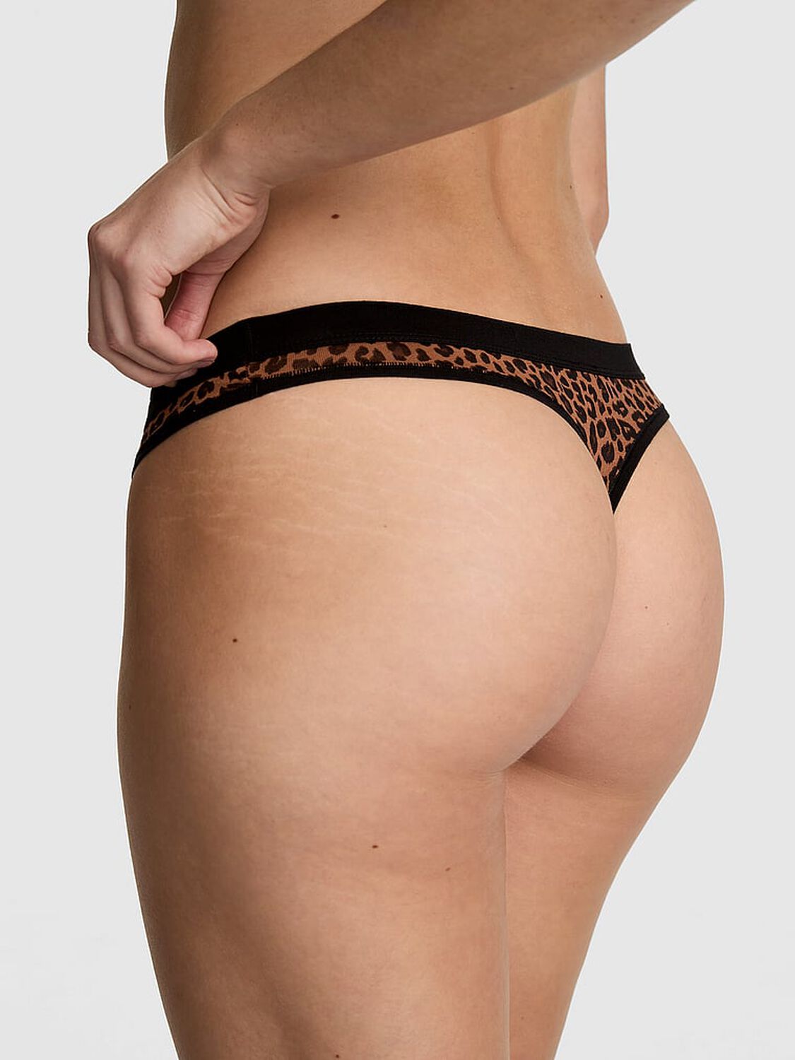vs Pink Cotton Thong Panty Leopard 2 of 3 