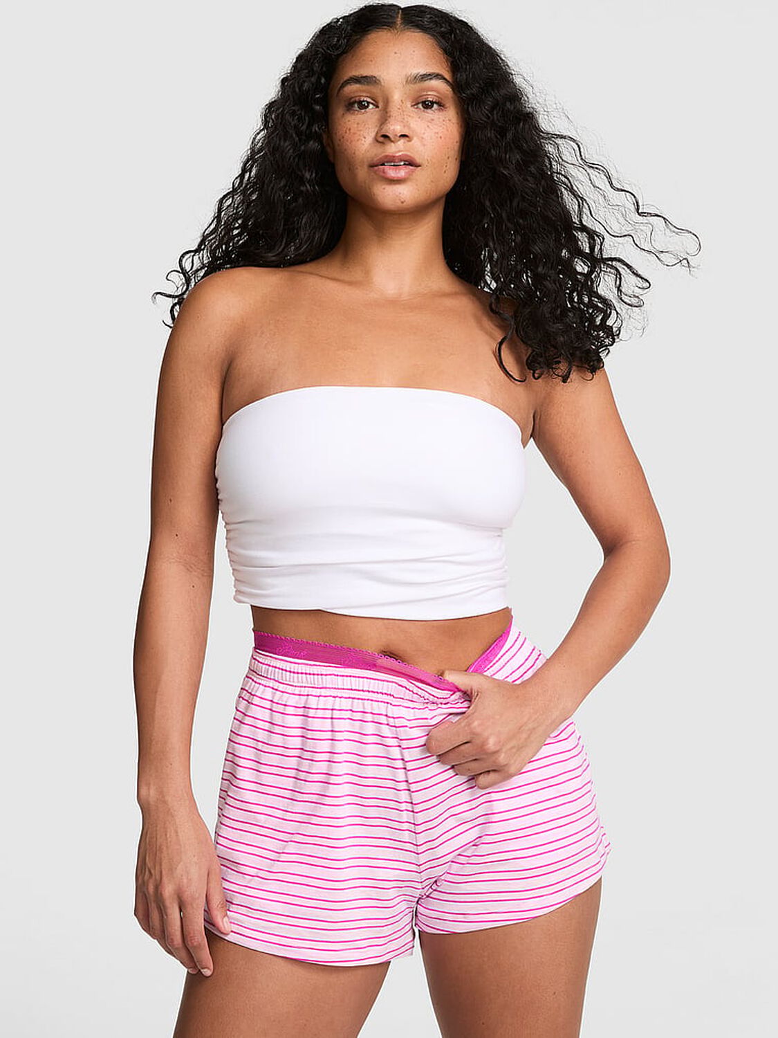 pink Pink Light as Air Jersey Shorts Coconut Pink Stripes 1 of 3 